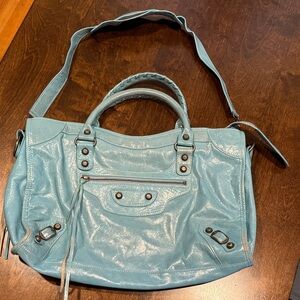 Elegant Light Blue Women's Shoulder Bag